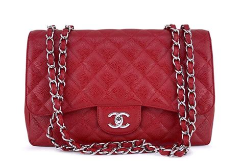 chanel flap red caviar